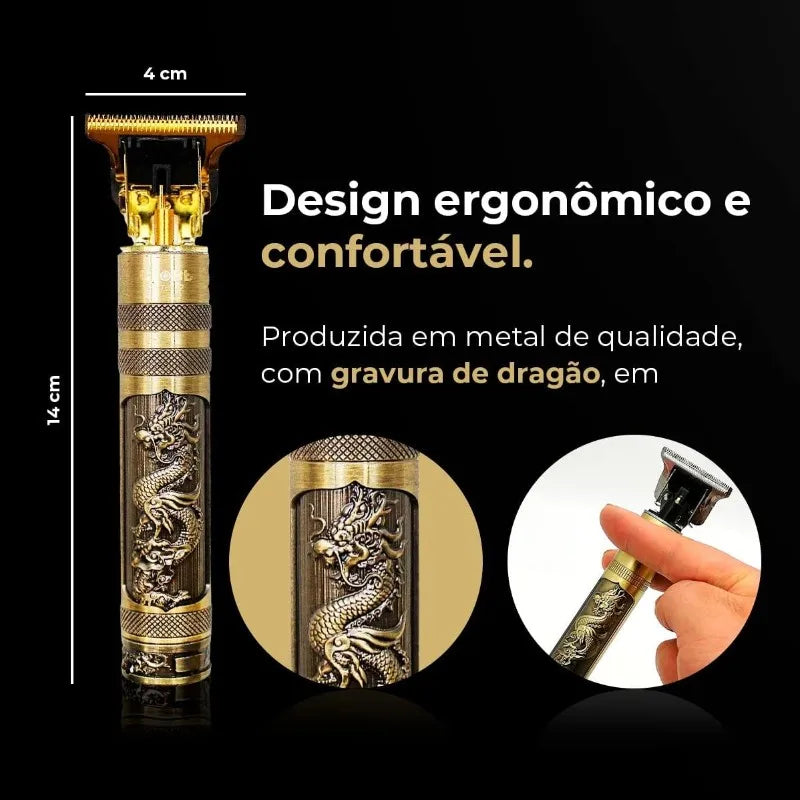 Máquina De Cortar Cabelo e Barba Masculina Profissional Dragão