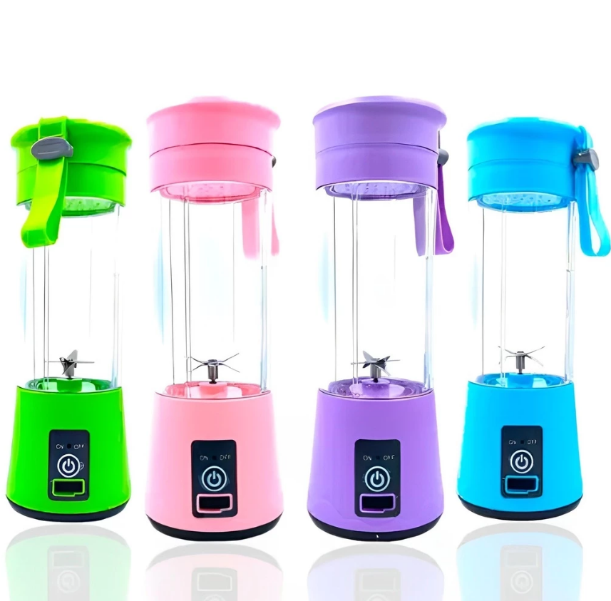 Mini Liquidificador Portátil 380mL - Recarregável USB com 6 Lâminas de Aço Inoxidável